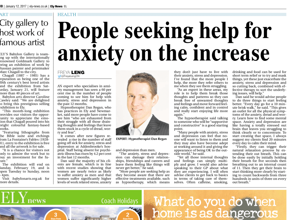 anxiety and stress ely news
