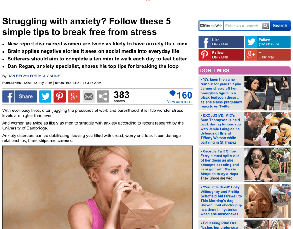 Daily Mail Anxiety help article